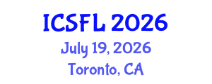 International Conference on Languages and Systemic Functional Linguistics (ICSFL) July 19, 2026 - Toronto, Canada