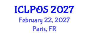 International Conference on Laser Physics and Optical Sciences (ICLPOS) February 22, 2027 - Paris, France International Conference on Laser Physics and Optical Sciences (ICLPOS) February 22, 2027 - Paris, France