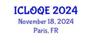 International Conference on Lasers, Optics, and Quantum Electronics (ICLOQE) November 18, 2024 - Paris, France