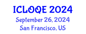 International Conference on Lasers, Optics, and Quantum Electronics (ICLOQE) September 26, 2024 - San Francisco, United States
