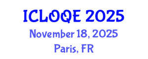 International Conference on Lasers, Optics, and Quantum Electronics (ICLOQE) November 18, 2025 - Paris, France