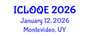 International Conference on Lasers, Optics, and Quantum Electronics (ICLOQE) January 12, 2026 - Montevideo, Uruguay International Conference on Lasers, Optics, and Quantum Electronics (ICLOQE) January 12, 2026 - Montevideo, Uruguay