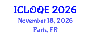 International Conference on Lasers, Optics, and Quantum Electronics (ICLOQE) November 18, 2026 - Paris, France