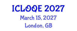 International Conference on Lasers, Optics, and Quantum Electronics (ICLOQE) March 15, 2027 - London, United Kingdom International Conference on Lasers, Optics, and Quantum Electronics (ICLOQE) March 15, 2027 - London, United Kingdom