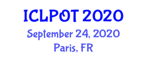 International Conference on Lasers, Photonics and Optics Technologies (ICLPOT) September 24, 2020 - Paris, France