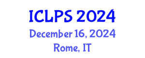 International Conference on Law and Political Science (ICLPS) December 16, 2024 - Rome, Italy