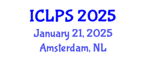 International Conference on Law and Political Science (ICLPS) January 21, 2025 - Amsterdam, Netherlands