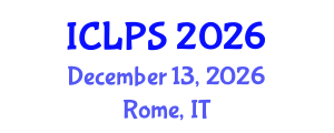 International Conference on Law and Political Science (ICLPS) December 13, 2026 - Rome, Italy International Conference on Law and Political Science (ICLPS) December 13, 2026 - Rome, Italy