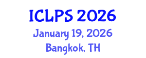 International Conference on Law and Political Science (ICLPS) January 19, 2026 - Bangkok, Thailand International Conference on Law and Political Science (ICLPS) January 19, 2026 - Bangkok, Thailand