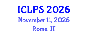 International Conference on Law and Political Science (ICLPS) November 11, 2026 - Rome, Italy International Conference on Law and Political Science (ICLPS) November 11, 2026 - Rome, Italy