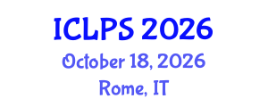 International Conference on Law and Political Science (ICLPS) October 18, 2026 - Rome, Italy International Conference on Law and Political Science (ICLPS) October 18, 2026 - Rome, Italy