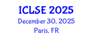 International Conference on Life Science and Engineering (ICLSE) December 30, 2025 - Paris, France