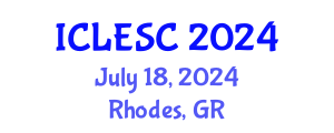 International Conference on Logistics Engineering and Supply Chain (ICLESC) July 18, 2024 - Rhodes, Greece