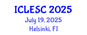 International Conference on Logistics Engineering and Supply Chain (ICLESC) July 19, 2025 - Helsinki, Finland