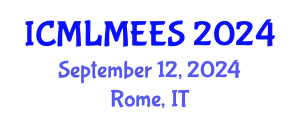 International Conference on Machine Learning Methods in Ecological and Environmental Sciences (ICMLMEES) September 12, 2024 - Rome, Italy