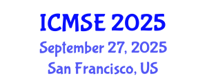 International Conference on Magnetism and Spin Electronics (ICMSE) September 27, 2025 - San Francisco, United States