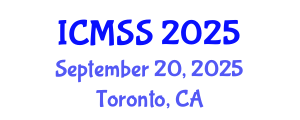 International Conference on Management and Social Sciences (ICMSS) September 20, 2025 - Toronto, Canada