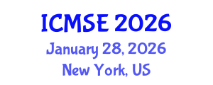 International Conference on Management and Systems Engineering (ICMSE) January 28, 2026 - New York, United States
