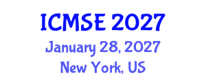 International Conference on Management and Systems Engineering (ICMSE) January 28, 2027 - New York, United States