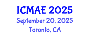 International Conference on Manufacturing and Automotive Engineering (ICMAE) September 20, 2025 - Toronto, Canada