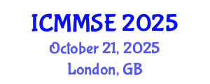 International Conference on Manufacturing and Materials Science and Engineering (ICMMSE) October 21, 2025 - London, United Kingdom