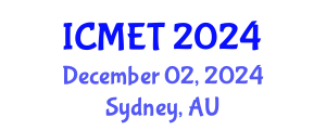 International Conference on Manufacturing Engineering and Technology (ICMET) December 02, 2024 - Sydney, Australia