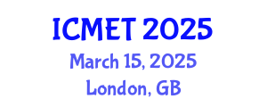 International Conference on Manufacturing Engineering and Technology (ICMET) March 15, 2025 - London, United Kingdom