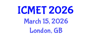 International Conference on Manufacturing Engineering and Technology (ICMET) March 15, 2026 - London, United Kingdom