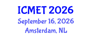 International Conference on Manufacturing Engineering and Technology (ICMET) September 16, 2026 - Amsterdam, Netherlands