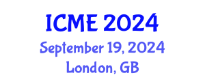 International Conference on Manufacturing Engineering (ICME) September 19, 2024 - London, United Kingdom