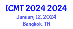 International Conference on Manufacturing Technologies (ICMT 2024) January 12, 2024 - Bangkok, Thailand International Conference on Manufacturing Technologies (ICMT 2024) January 12, 2024 - Bangkok, Thailand