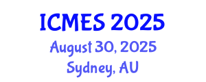 International Conference on Marine and Environmental Systems (ICMES) August 30, 2025 - Sydney, Australia