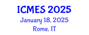 International Conference on Marine and Environmental Systems (ICMES) January 18, 2025 - Rome, Italy