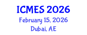International Conference on Marine and Environmental Systems (ICMES) February 15, 2026 - Dubai, United Arab Emirates