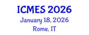 International Conference on Marine and Environmental Systems (ICMES) January 18, 2026 - Rome, Italy