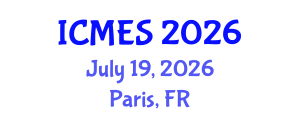 International Conference on Marine and Environmental Systems (ICMES) July 19, 2026 - Paris, France