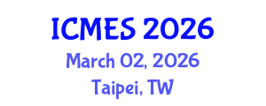 International Conference on Marine and Environmental Systems (ICMES) March 02, 2026 - Taipei, Taiwan International Conference on Marine and Environmental Systems (ICMES) March 02, 2026 - Taipei, Taiwan