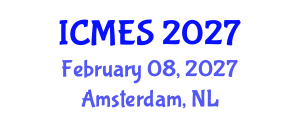 International Conference on Marine and Environmental Systems (ICMES) February 08, 2027 - Amsterdam, Netherlands International Conference on Marine and Environmental Systems (ICMES) February 08, 2027 - Amsterdam, Netherlands