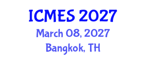 International Conference on Marine and Environmental Systems (ICMES) March 08, 2027 - Bangkok, Thailand International Conference on Marine and Environmental Systems (ICMES) March 08, 2027 - Bangkok, Thailand