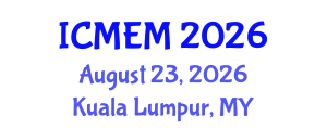 International Conference on Marine Environmental Modeling (ICMEM) August 23, 2026 - Kuala Lumpur, Malaysia