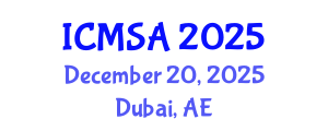 International Conference on Marine Science and Aquaculture (ICMSA) December 20, 2025 - Dubai, United Arab Emirates
