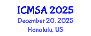 International Conference on Marine Science and Aquaculture (ICMSA) December 20, 2025 - Honolulu, United States