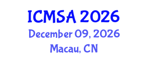 International Conference on Marine Science and Aquaculture (ICMSA) December 09, 2026 - Macau, China International Conference on Marine Science and Aquaculture (ICMSA) December 09, 2026 - Macau, China