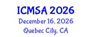 International Conference on Marine Science and Aquaculture (ICMSA) December 16, 2026 - Quebec City, Canada International Conference on Marine Science and Aquaculture (ICMSA) December 16, 2026 - Quebec City, Canada