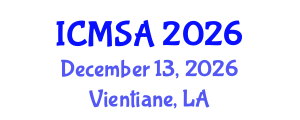 International Conference on Marine Science and Aquaculture (ICMSA) December 13, 2026 - Vientiane, Laos International Conference on Marine Science and Aquaculture (ICMSA) December 13, 2026 - Vientiane, Laos