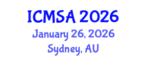 International Conference on Marine Science and Aquaculture (ICMSA) January 26, 2026 - Sydney, Australia International Conference on Marine Science and Aquaculture (ICMSA) January 26, 2026 - Sydney, Australia