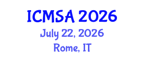 International Conference on Marine Science and Aquaculture (ICMSA) July 22, 2026 - Rome, Italy International Conference on Marine Science and Aquaculture (ICMSA) July 22, 2026 - Rome, Italy