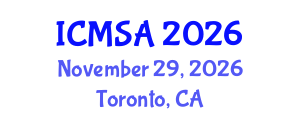 International Conference on Marine Science and Aquaculture (ICMSA) November 29, 2026 - Toronto, Canada International Conference on Marine Science and Aquaculture (ICMSA) November 29, 2026 - Toronto, Canada