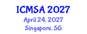 International Conference on Marine Science and Aquaculture (ICMSA) April 24, 2027 - Singapore, Singapore International Conference on Marine Science and Aquaculture (ICMSA) April 24, 2027 - Singapore, Singapore