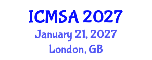 International Conference on Marine Science and Aquaculture (ICMSA) January 21, 2027 - London, United Kingdom International Conference on Marine Science and Aquaculture (ICMSA) January 21, 2027 - London, United Kingdom